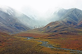阿拉斯加州,山,冻土带
