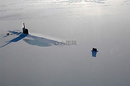 潛艇,浮出水面,冰