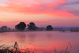 日出,morgenrot,天空