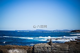 山,藍色,天空