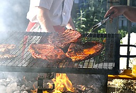 烤架,肉,吃