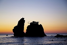 海,太陽,巖