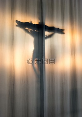 交叉,基督,影子