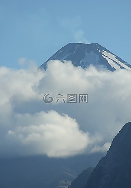 景观,云,火山