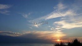 天空,云,海