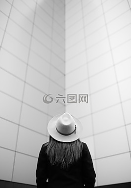 黑色和白色,人,女孩