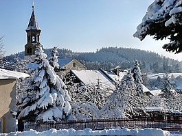 教會(huì),saupsdorf,冬天