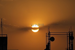 日落,天空,橙色