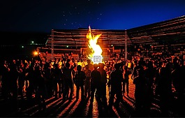 蒙古,兒童,篝火