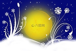 冬天,月亮,漩渦