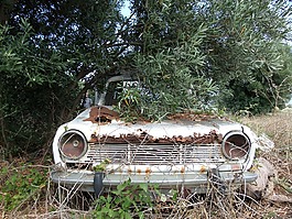 汽車,擊毀,銹