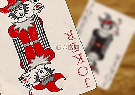 撲克牌,小丑,紅色