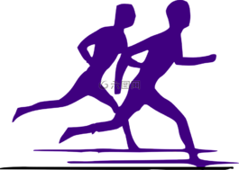 賽跑運動員,競爭,側影