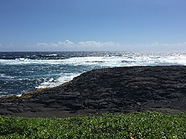 大海,黑沙灘,夏威夷
