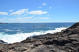 海灘,巖,海