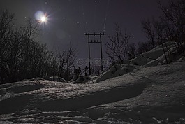 夜晚,月亮,雪