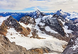 雪,山,全景