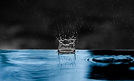 雨滴,影響,水