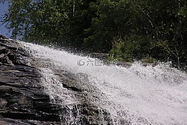 水,瀑布,河