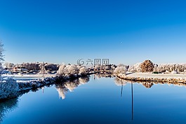 冬天,藍(lán)色,燈塔