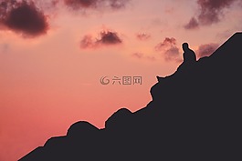 山,黑暗,天空
