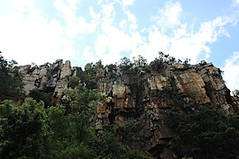 巖,山,大瀑布