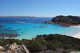 海灘,海,撒丁島