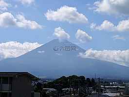 富士山,云,天空