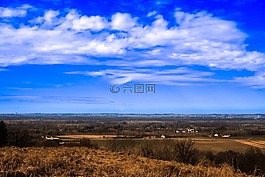 查看,天空,云