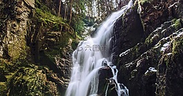 瀑布,溪,水