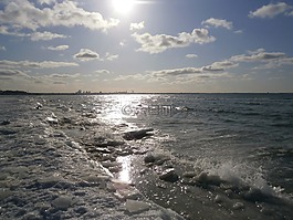 海,太陽,冰