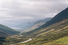 高原,路,山