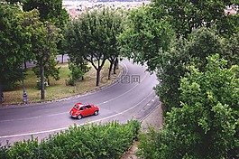汽车,红色,路