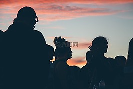 側(cè)影,人,人群