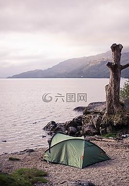 露營,蘇格蘭,湖