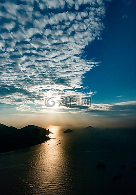 大自然,日落,水域
