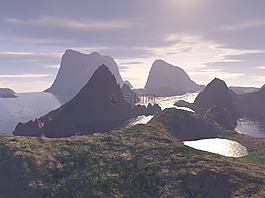山,巖,海