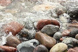 石頭,海灘,沙