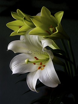 百合,花,植物
