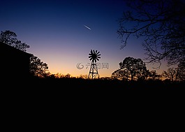風(fēng)車,夜晚的天空,景觀