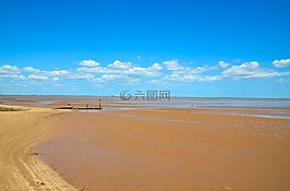 海灘,天空,海
