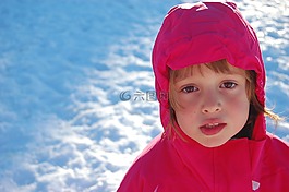 女孩,雪,冷