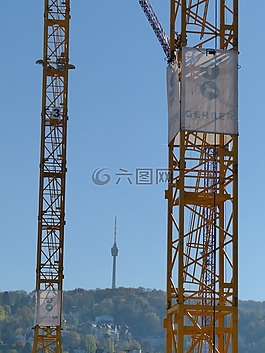 斯圖加特,電視塔,起重機(jī)