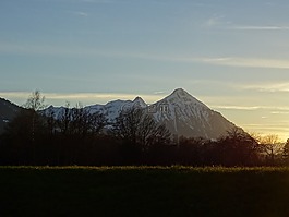 高山,山,日落