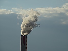 煙囪,煙,天空