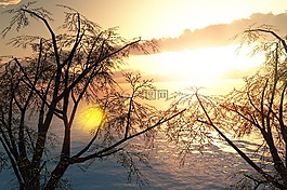 日落,自然,天空