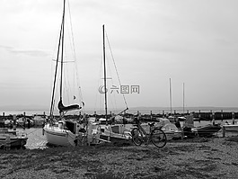 黑色和白色,小船,波尔图