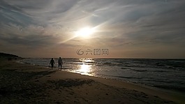海,海灘,太陽