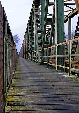 橋,鐵路,老