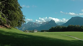 阿爾卑斯山的景觀,草地,山